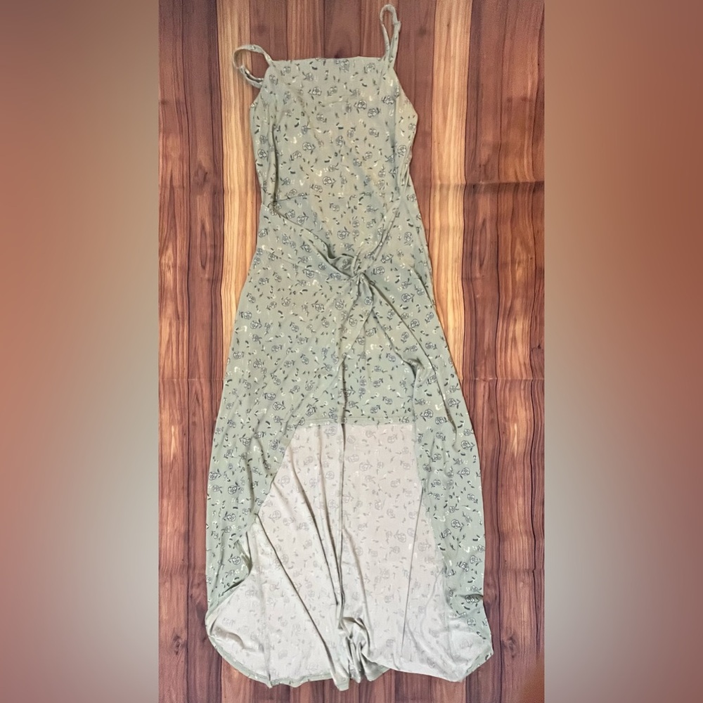Green Sleeveless HiLow Dress